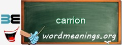 WordMeaning blackboard for carrion